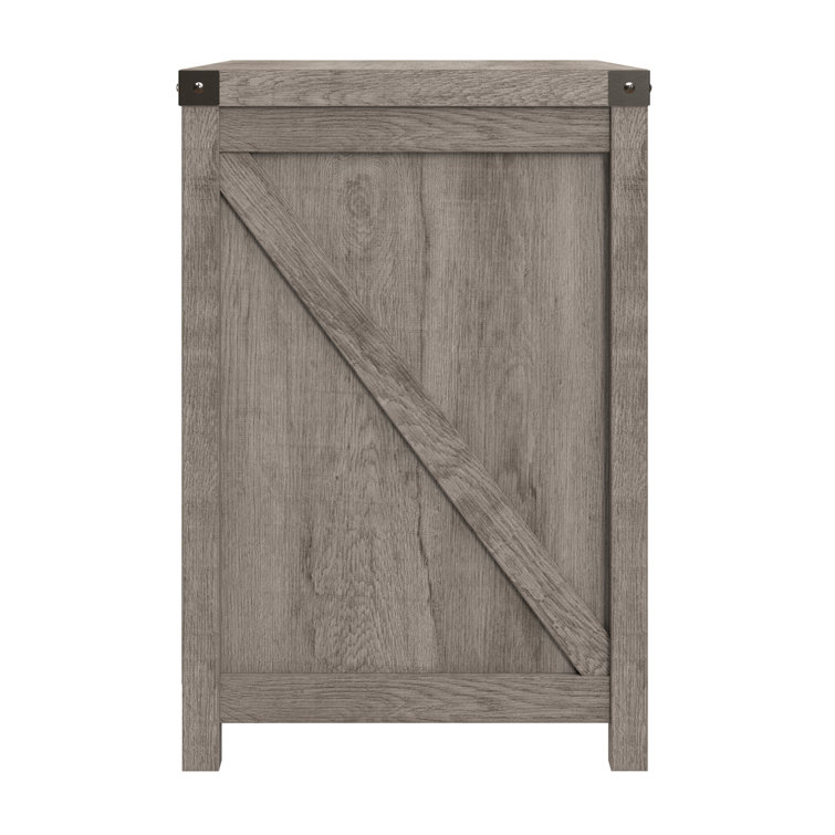 Restored Gray Modern Farmhouse 2-Drawer Lockable Lateral Filing Cabinet