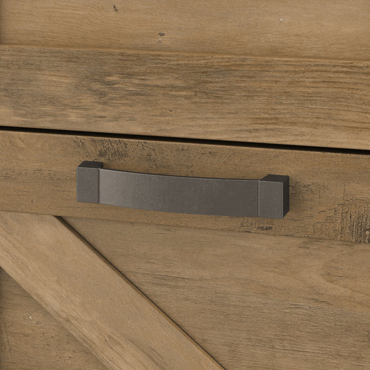 Reclaimed Pine 2-Drawer Mobile Filing Cabinet with Lockable Casters