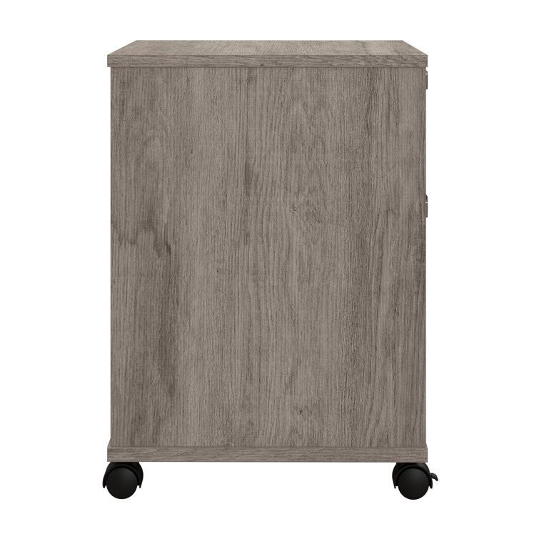 Restored Gray 2-Drawer Mobile Filing Cabinet with Lockable Casters