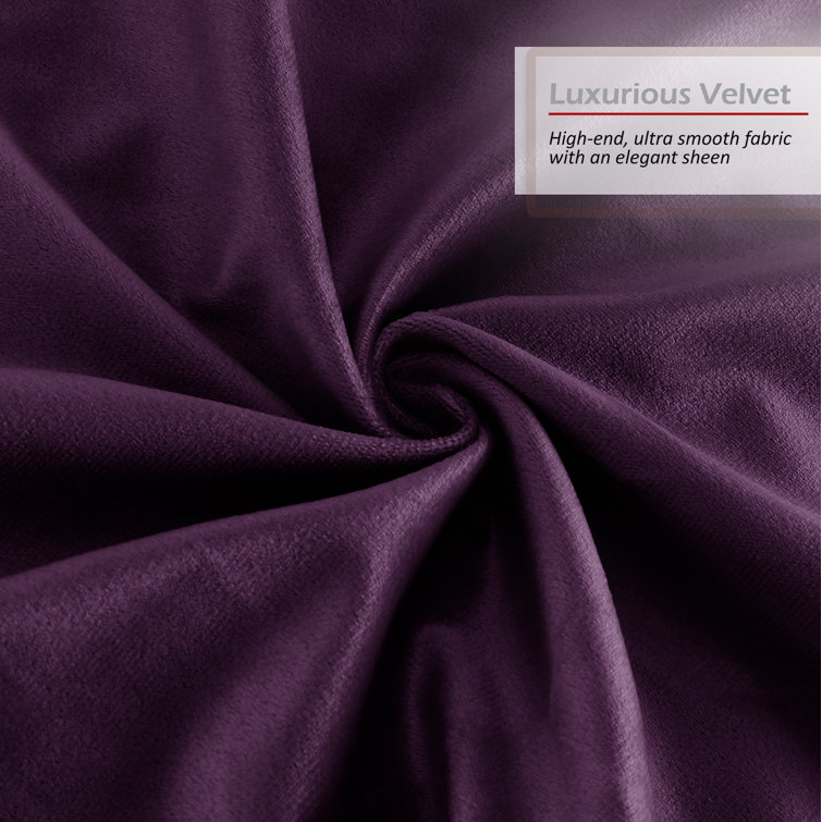 Eggplant Purple Velvet Reversible Euro Pillow Covers, Set of 2