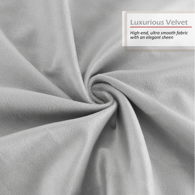 Silver Velvet Square Hypoallergenic Pillow Covers Set of 4