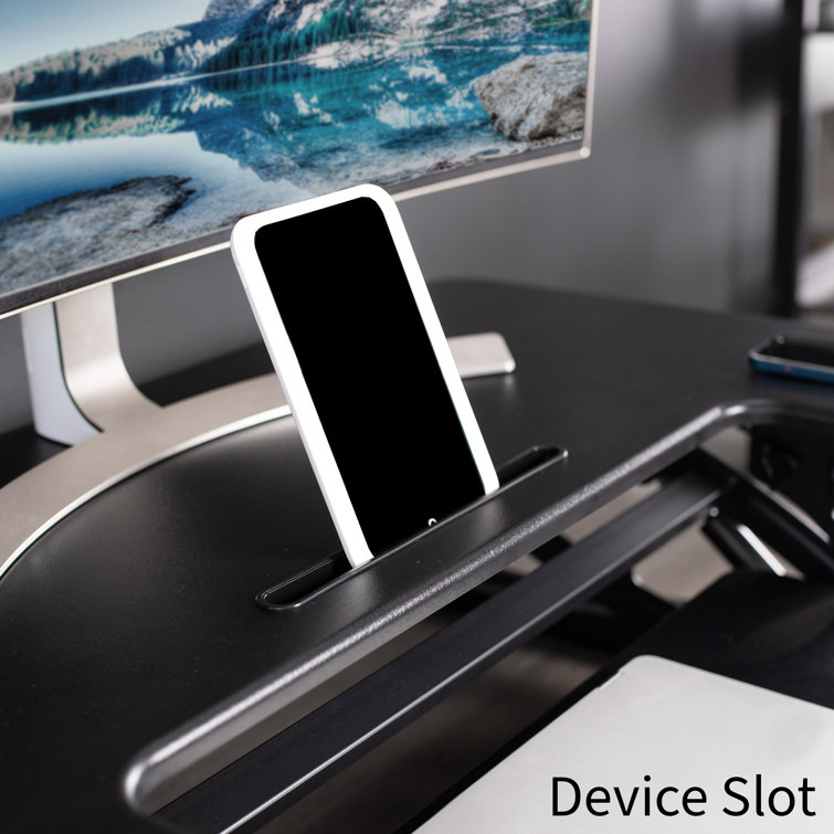 ErgoFlex 36" Black Adjustable Standing Desk Converter with Cable Management