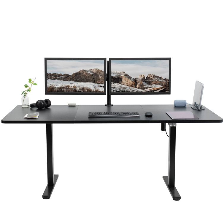 Elevate 71" Black Electric Height-Adjustable Standing Desk