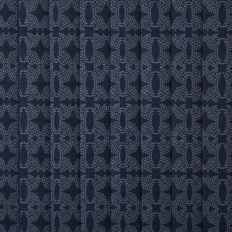Indigo Blue Cotton Twin Reversible Quilt Set