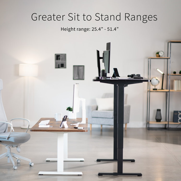 Elevate Dual Motor Electric Adjustable Height Desk, White Steel Frame