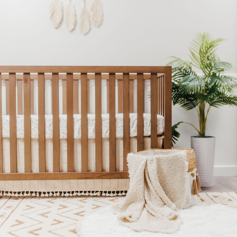 Cream 30" x 40" Knitted Cotton Baby Throw Blanket with Tassels