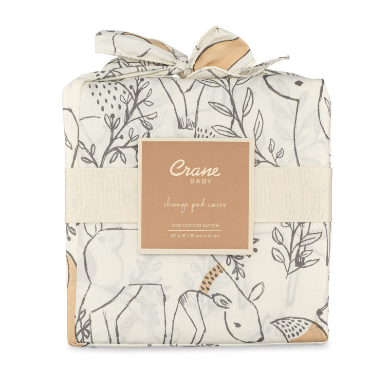 Ezra Woodland Animals Cotton Sateen Change Pad Cover