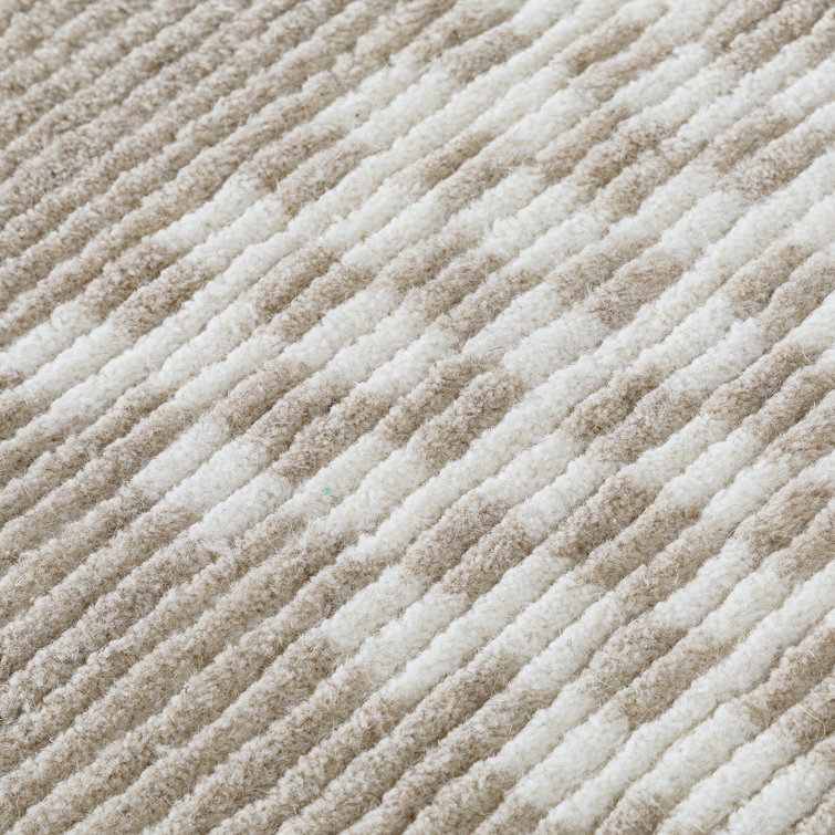 Ivory and Gray Geometric Hand Tufted Wool Area Rug
