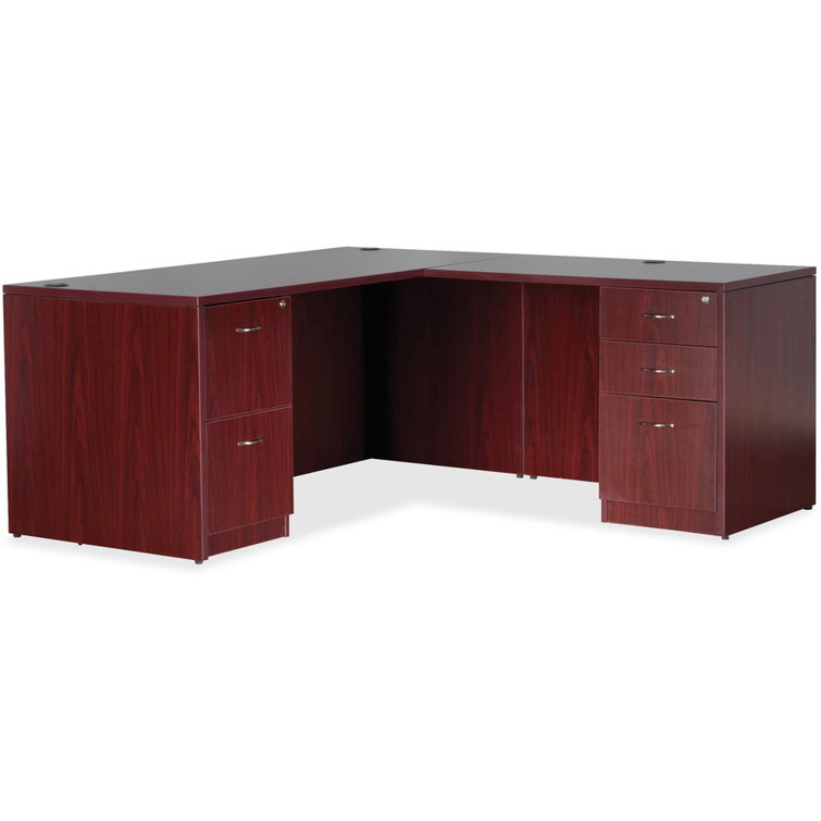 Mahogany Laminate 3-Drawer Legal Size Pedestal File Cabinet