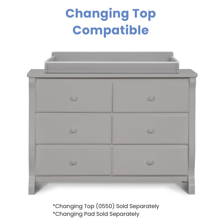 Gray Double Nursery Dresser with Interlocking Drawers