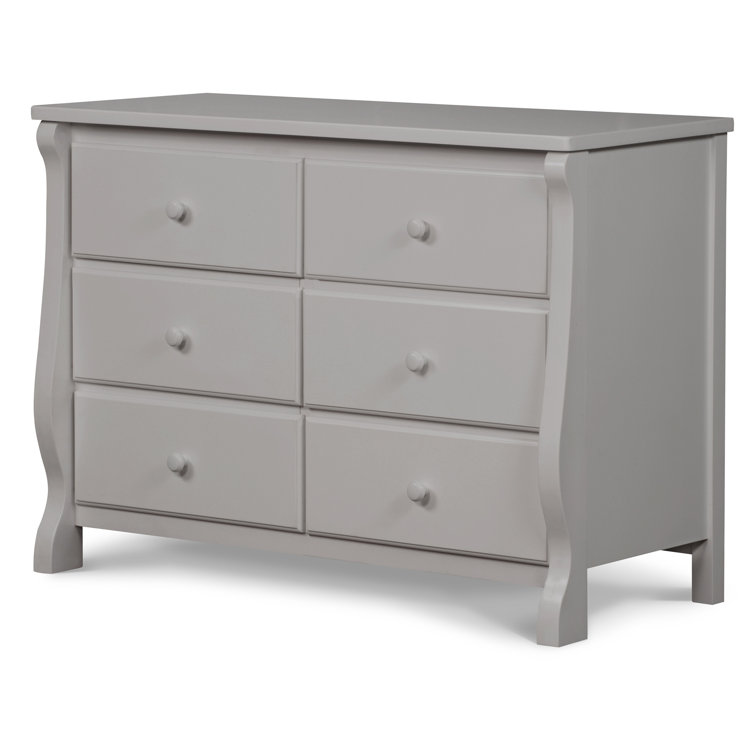 Gray Double Nursery Dresser with Interlocking Drawers
