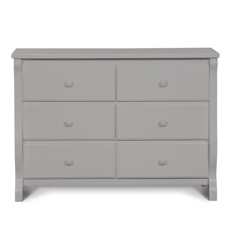 Gray Double Nursery Dresser with Interlocking Drawers