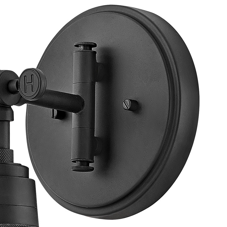Arti Adjustable Black and Clear Glass 1-Light Wall Sconce