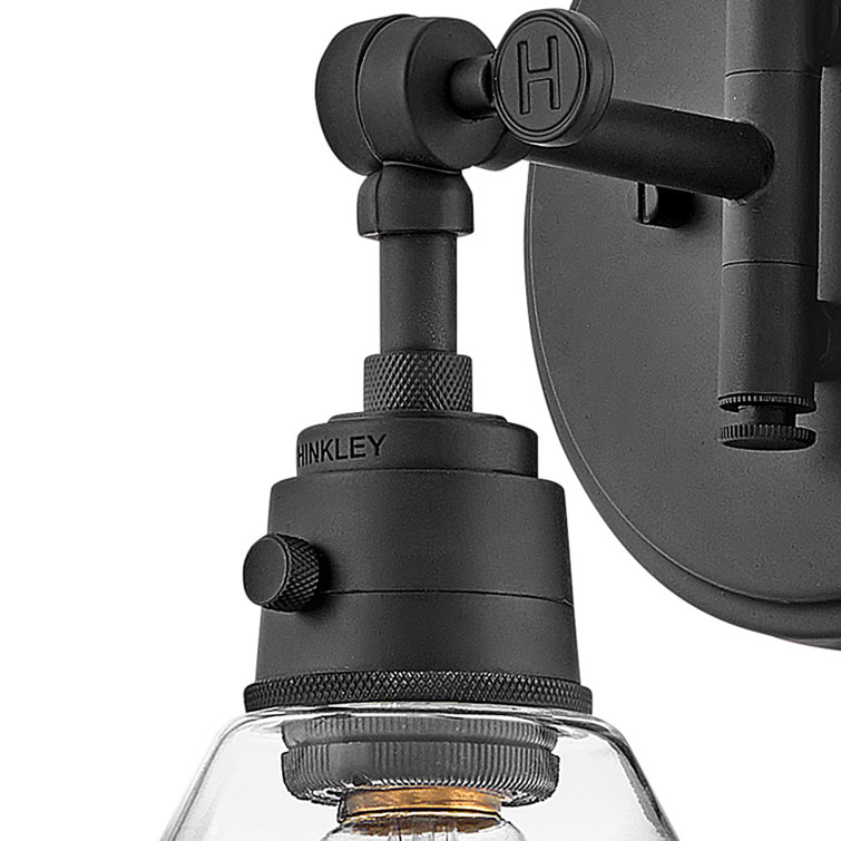 Arti Adjustable Black and Clear Glass 1-Light Wall Sconce
