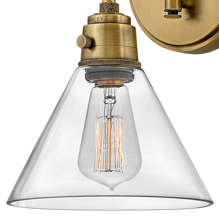Heritage Brass and Clear Glass Adjustable Wall Sconce