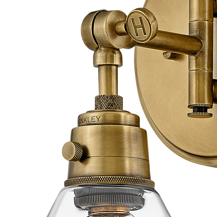 Heritage Brass and Clear Glass Adjustable Wall Sconce