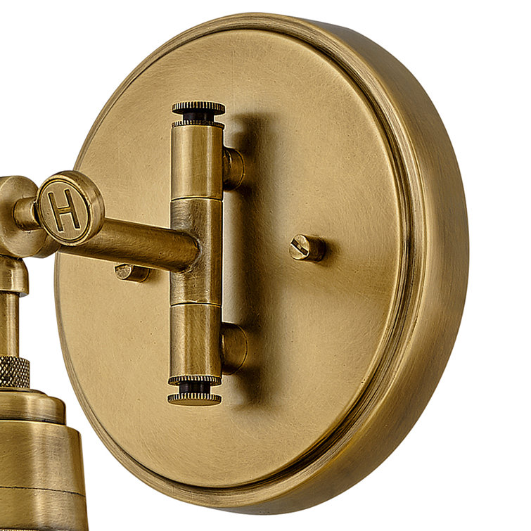 Heritage Brass and Clear Glass Adjustable Wall Sconce
