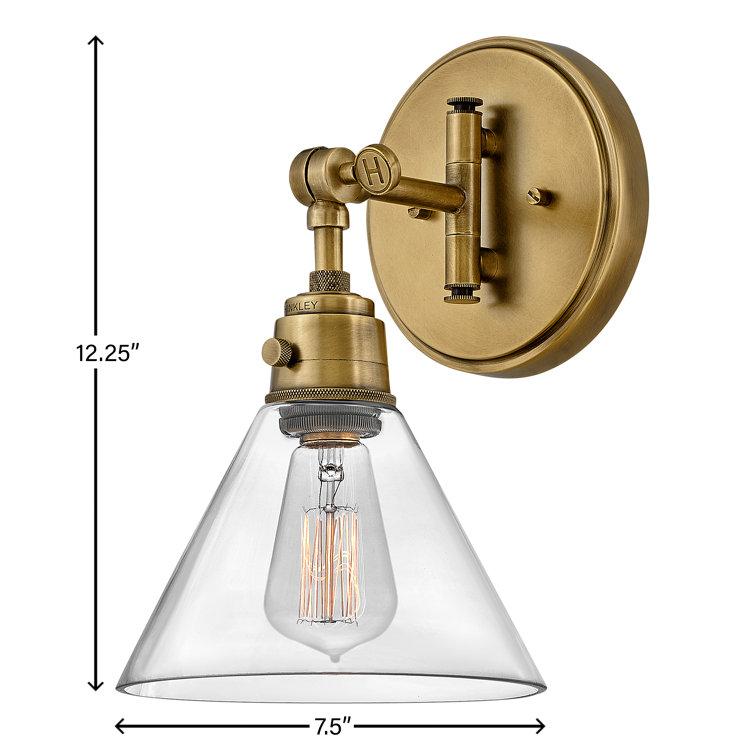 Heritage Brass and Clear Glass Adjustable Wall Sconce