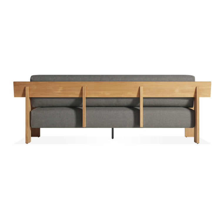 Teak and Charcoal Outdoor Sofa with Wide Arms