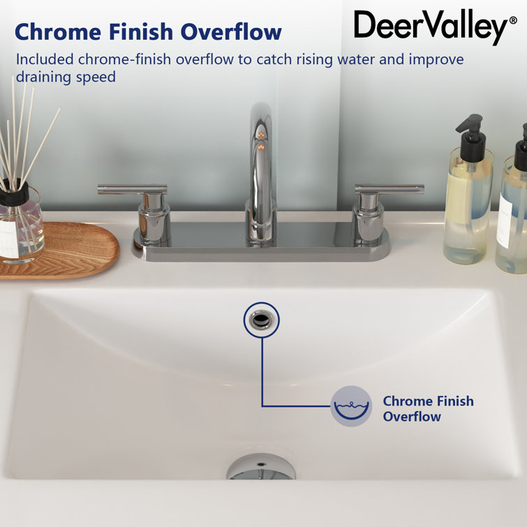 24'' White Ceramic Rectangular Single Vanity Top Sink