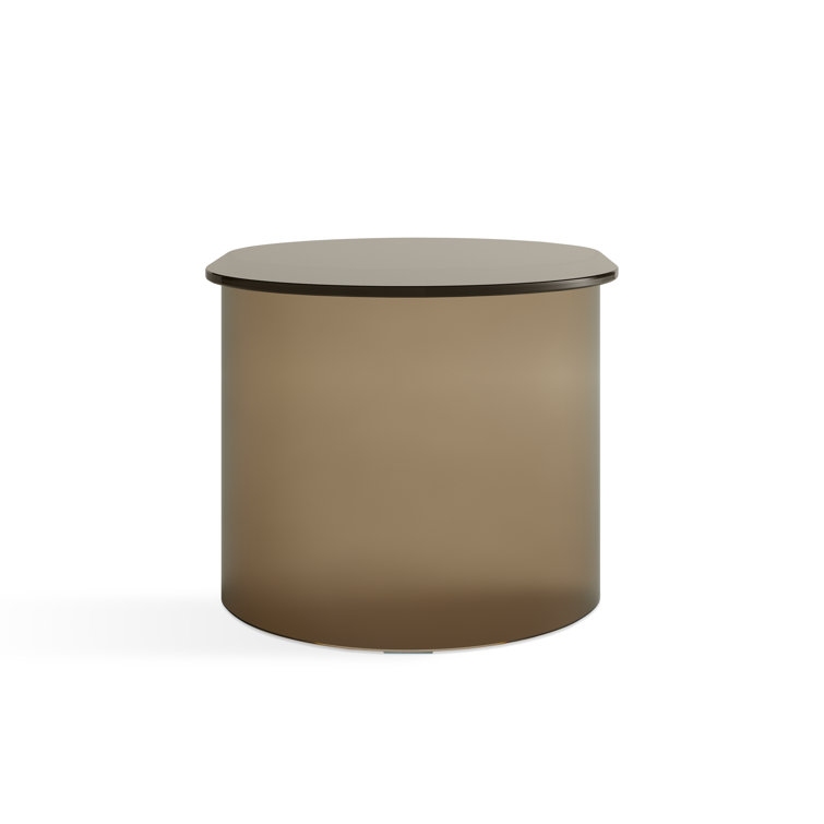 Bronze Tempered Glass Round Side Table