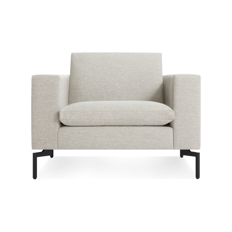 Spitzer Grey and Black Leather Lounge Chair