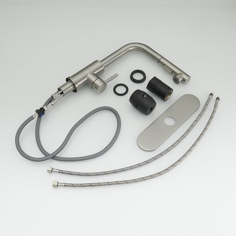 Brushed Nickel Single Handle Pull-Out Kitchen Faucet