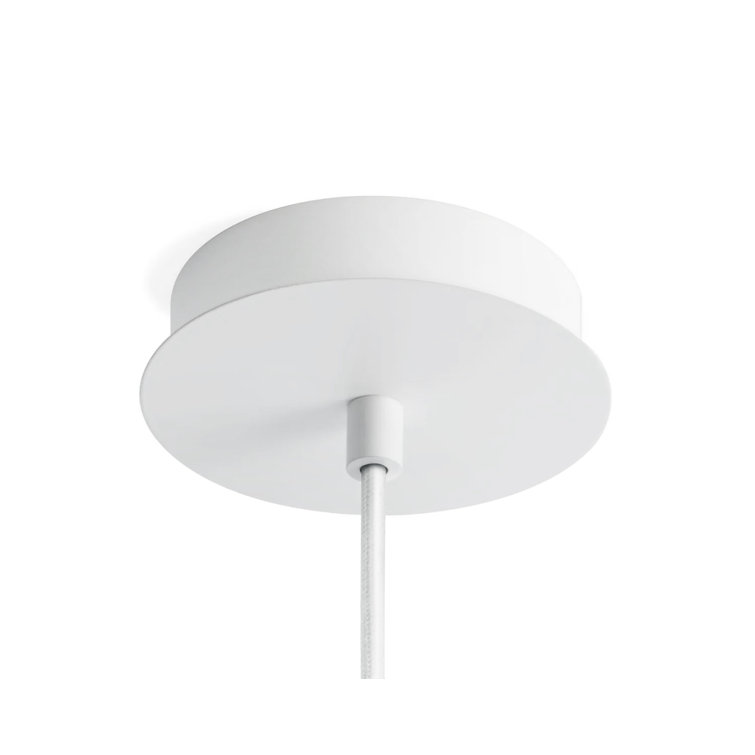 White Glass Pendant Light with Metal Accent