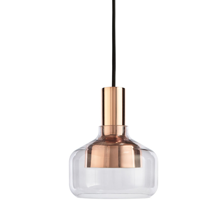 Copper and Glass Modern Pendant Light