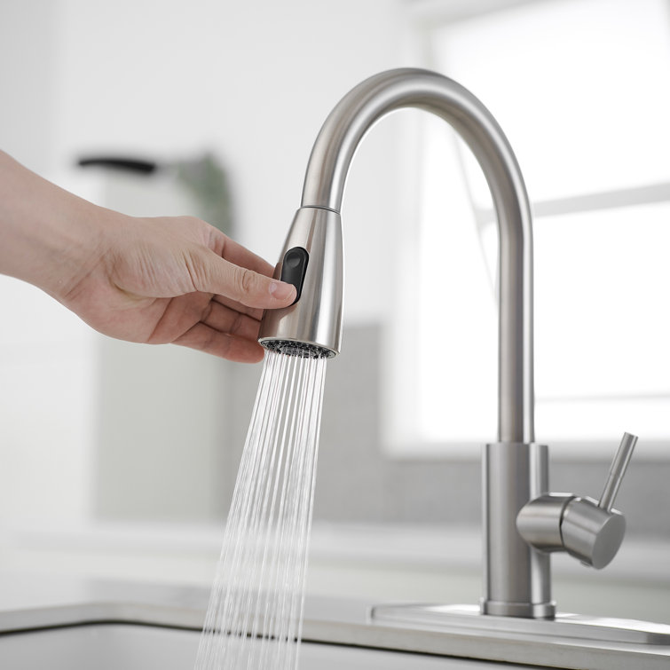 Brushed Nickel Single Handle Pull-Out Spray Kitchen Faucet