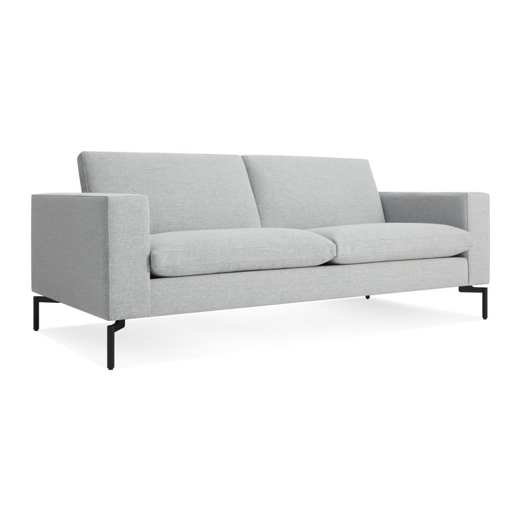 New Standard 92" Gray Fabric Sofa with Black Legs