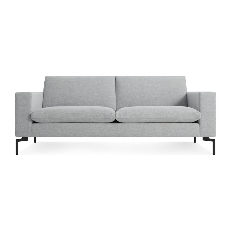 New Standard 92" Gray Fabric Sofa with Black Legs