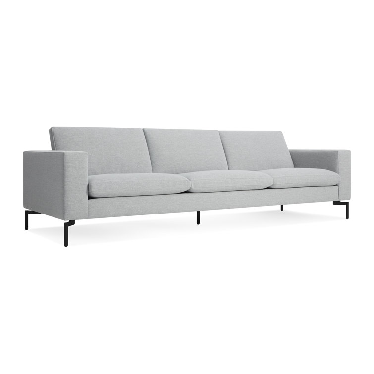 New Standard 92" Gray Fabric Sofa with Black Legs