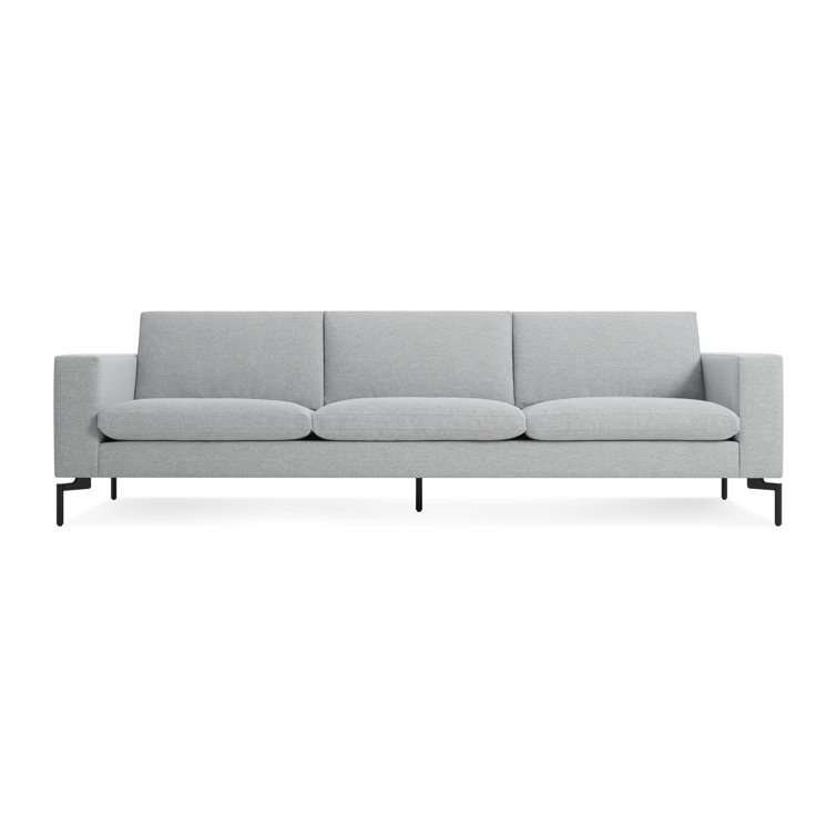 New Standard 92" Gray Fabric Sofa with Black Legs