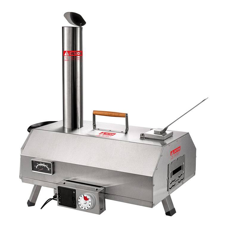 Portable Stainless Steel Wood-Fired Outdoor Pizza Oven with Timer