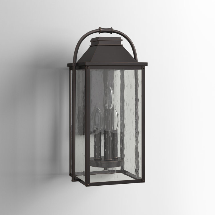 Antique Bronze Outdoor Aluminum Wall Lantern with Clear Glass Shade