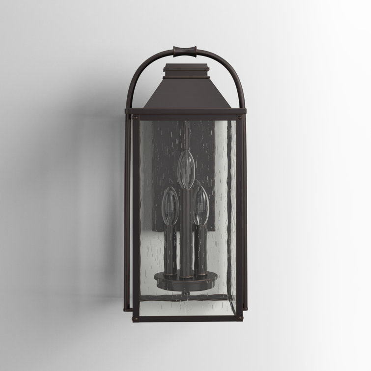 Antique Bronze Outdoor Aluminum Wall Lantern with Clear Glass Shade