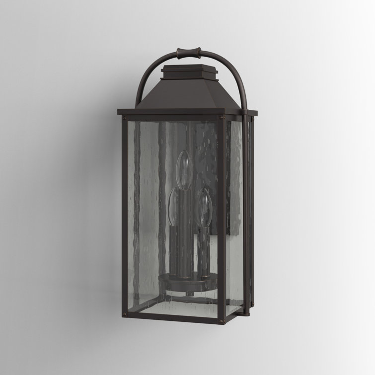 Antique Bronze Outdoor Aluminum Wall Lantern with Clear Glass Shade