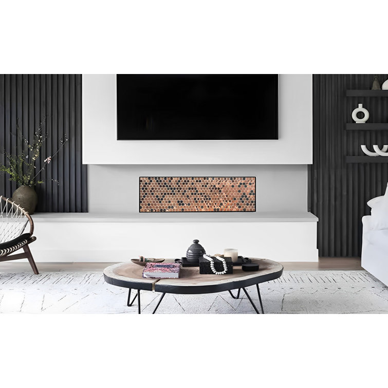 Copper and Black Hexagon Stainless Steel Mosaic Tile Sheets