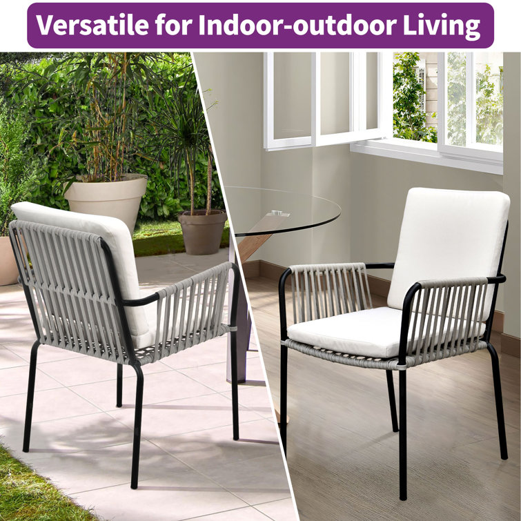Edda Outdoor Stacking Dining Armchair with Cushion