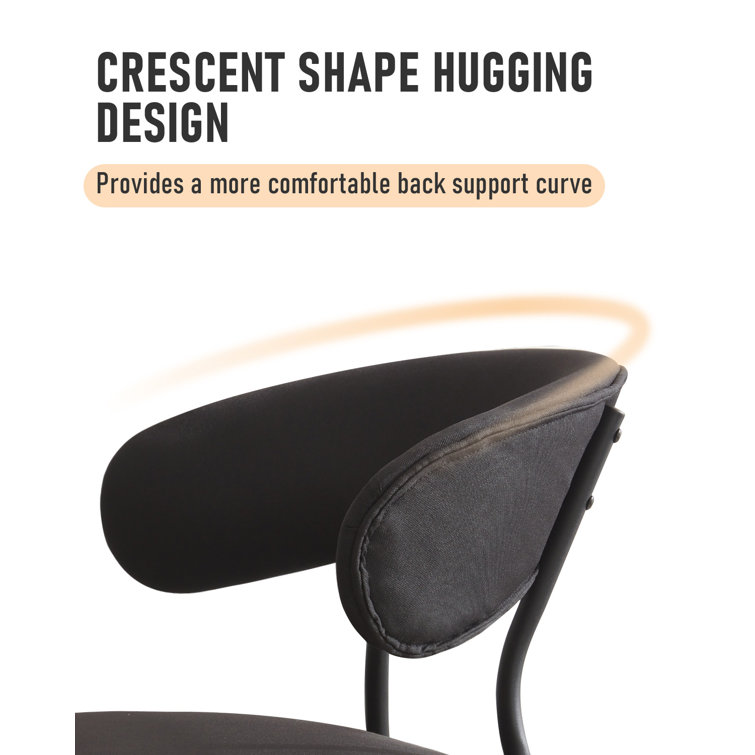 Black Metal Upholstered Mid-Century Modern Side Chair Set
