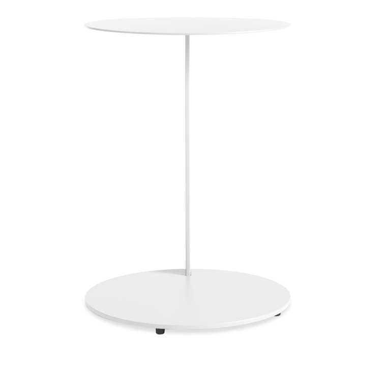 Cantilevered Round Wood & Metal Note Side Table