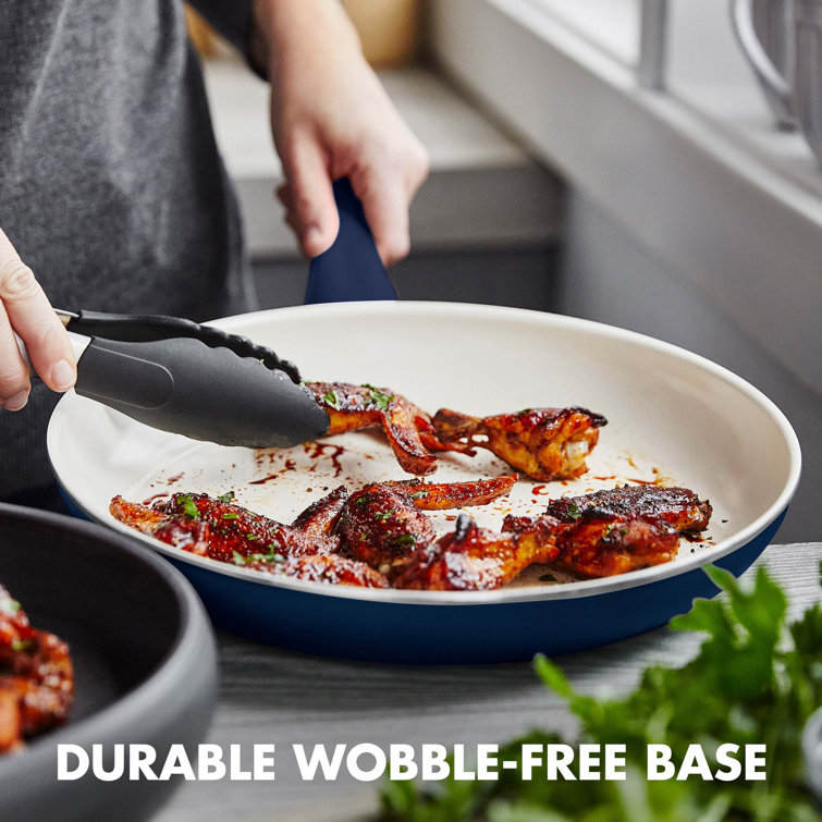 Blue Aluminum Ceramic Nonstick 3-Piece Fry Pan Set