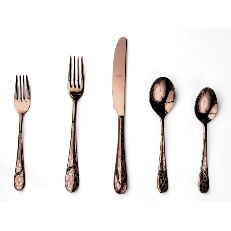 Bronzo Rose Gold 20-Piece Stainless Steel Flatware Set