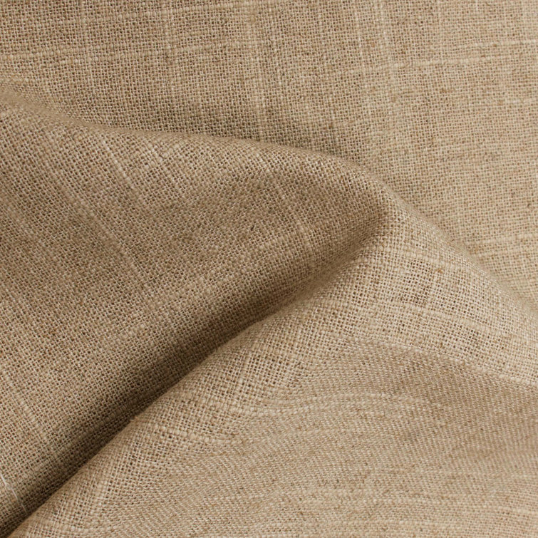 Twin Linen Sandstone Upholstered Bed with Pine Frame