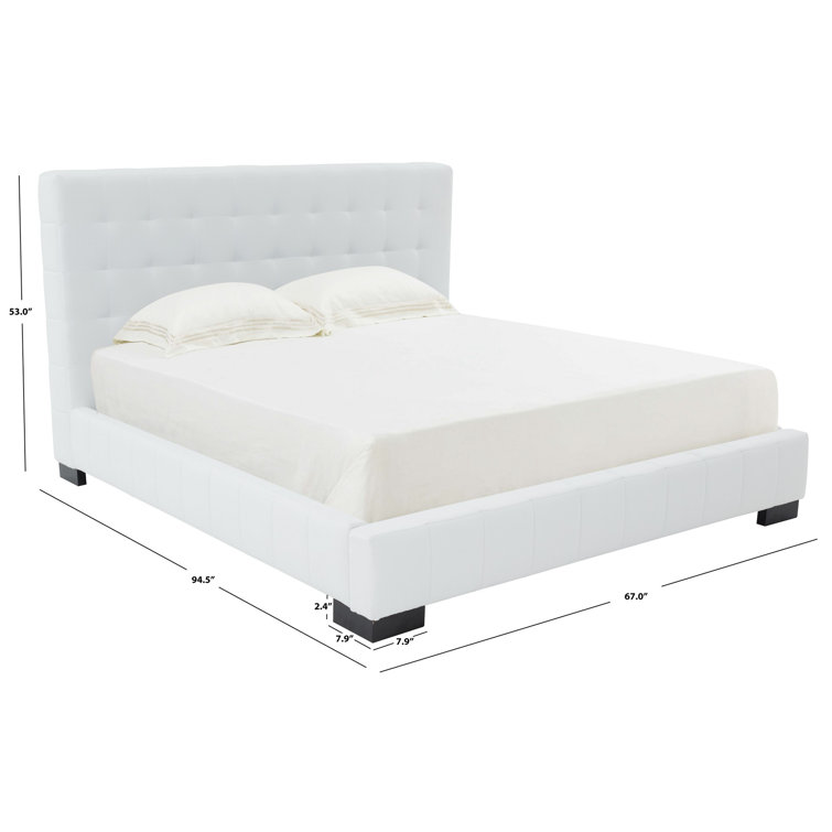 Elegant Vivaldi Queen Linen Upholstered Bed with Tufted Headboard