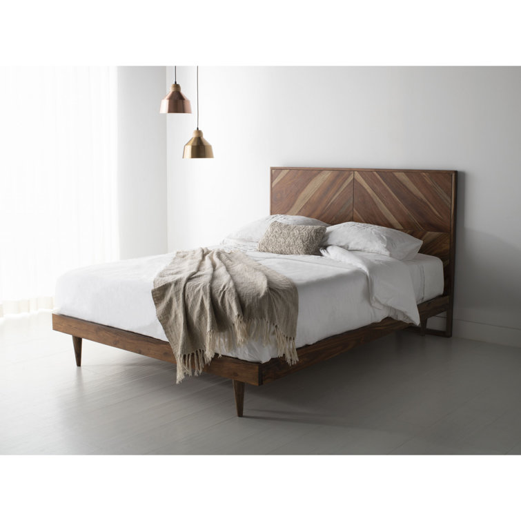 Cora Rose Queen Herringbone Platform Bed with Storage