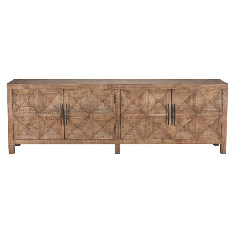 103.5'' Beige Pine Transitional Sideboard with Iron Hardware