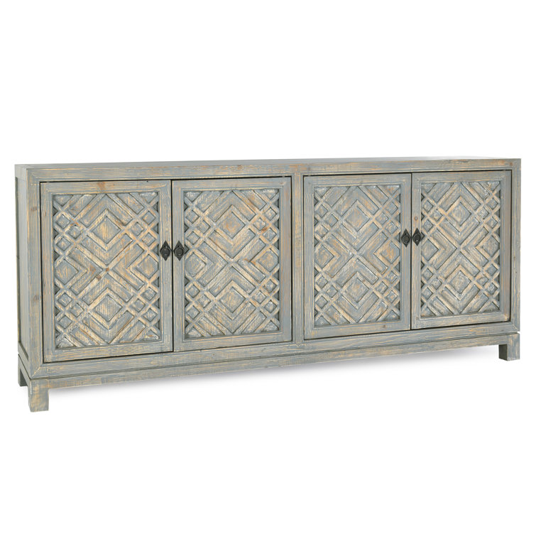 Emila 85'' Distressed Blue Reclaimed Wood Buffet