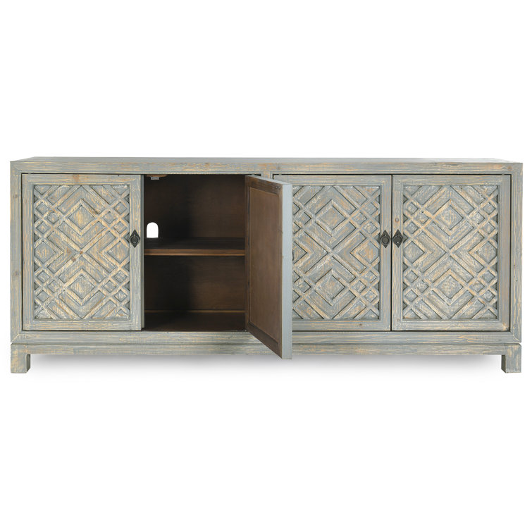 Emila 85'' Distressed Blue Reclaimed Wood Buffet